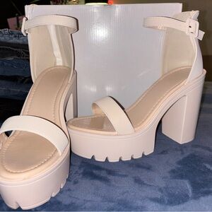 Beautiful Cream Platform Heels